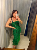 Pre-loved Ginger & Smart Green Navy Lace Dress