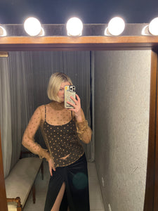Pre-loved Nude Polkadot Sheer Top