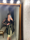 Pre-loved Events Black Organza Trench Coat AS IS