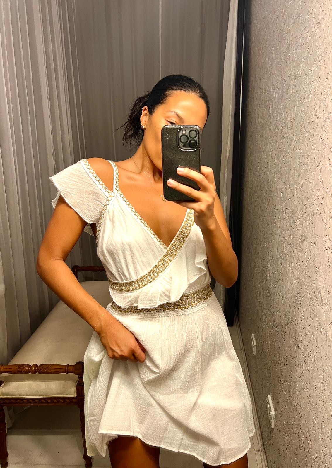 Pre loved White Grecian Goddess Mini Dress GrandDays