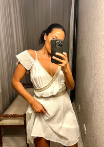 Pre-loved White Grecian Goddess Mini Dress