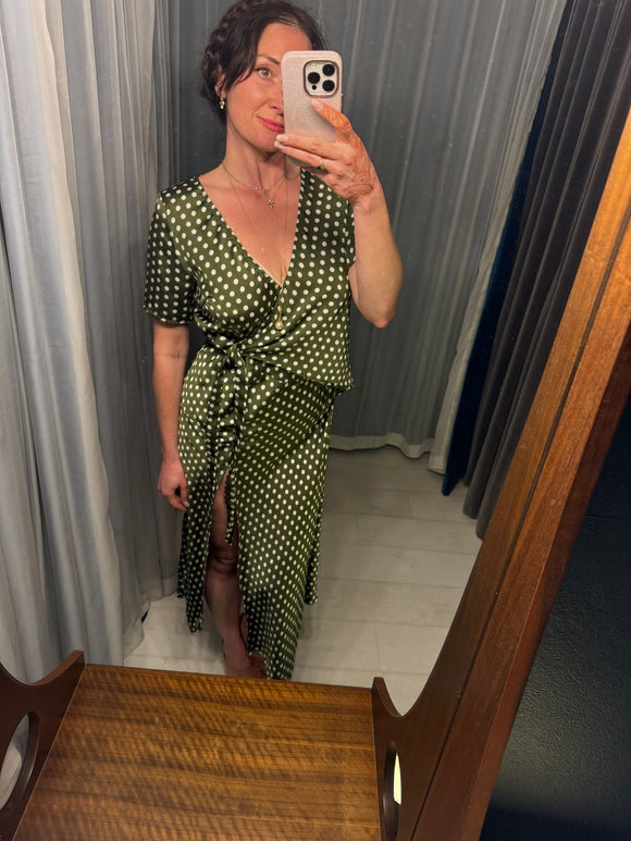 Pre-loved Olive Polkadot Dress