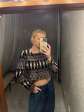 Pre-loved Black Purple Ikat Velvet Crop Jacket