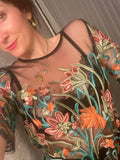 Vintage Embroidered Sheer Top
