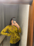 Pre-loved CUE Chartreuse Silk Burnout Top
