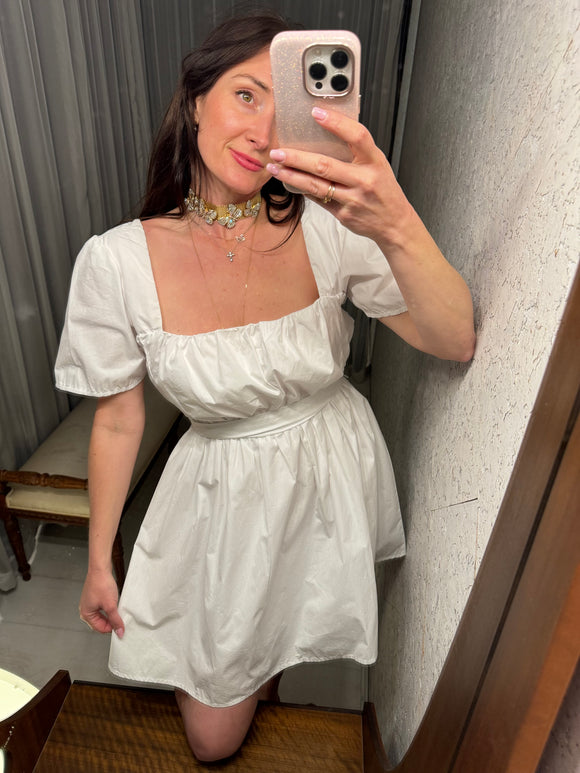 Pre-loved Dazie White Dress w Waist Tie