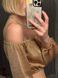 Pre-loved Lovers + Friends Gold Metallic Knit Top