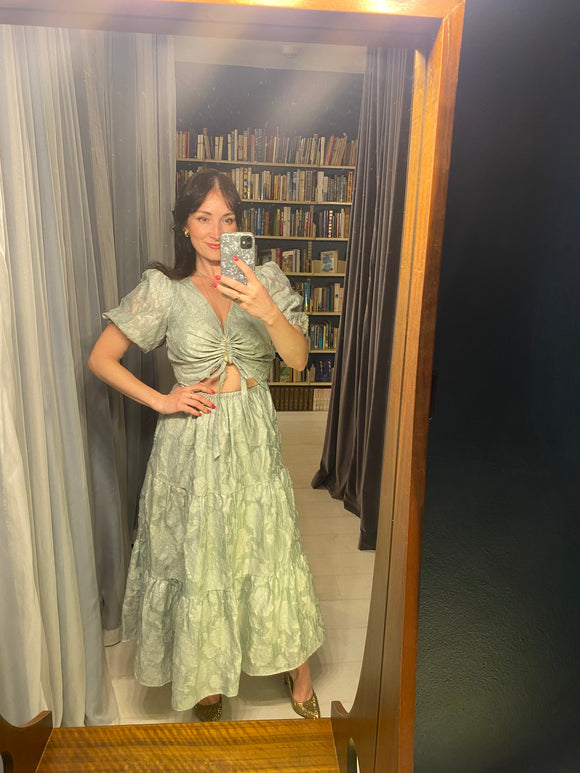 Pre-loved Mint Green Floral Tea Dress