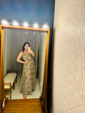 Pre-loved Angel Biba Cream Black Floral Long Dress