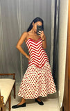 Vintage Raul Blanco Red & White Stripe Dress