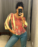 Pre-loved Lime Red Print Top