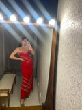 Vintage Red Beaded Dress (as is)