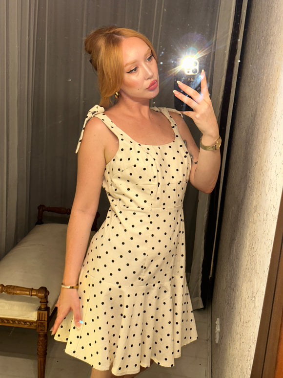 Pre-loved Portmans Linen Blend Polkadot Dress