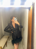 Pre-loved Rebecca Vallance Black Feather Hem Skirt