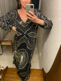 Vintage Indian Beaded Sequin Silk Dress (AS IS)