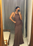 Pre-loved Metallicus Cocoa Stripe Maxi-Dress