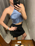 Pre-loved Tashkaya Black Linen Wrap Skirt