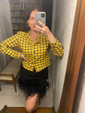 Pre-loved Yellow Check Crop Shirt