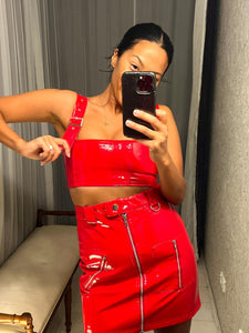 Pre-Loved Red PVC Two Piece