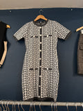 Pre-loved Metallic Knit Greek Keys Dress