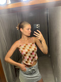 Pre-loved Check Palm Print Handkerchief Top