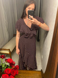 Pre-loved Plum Polkadot Wrap-Dress