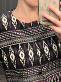 Pre-loved Black Purple Ikat Velvet Crop Jacket