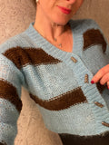 Pre-loved Blue Brown Stripe Crop HandKnit