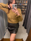 Pre-Loved Only Light Brown Cable Knit Jumper