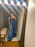 Pre-loved Black Purple Paisley Maxi-Dress