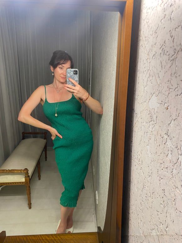 Pre-loved SNDYS Green Ruched Dress