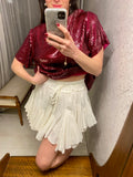 Pre-loved White Ruffle Mini Skirt