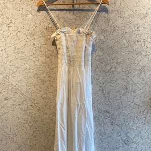 Pre-loved White Ruched Bust Dress