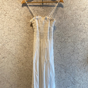 Pre-loved White Ruched Bust Dress