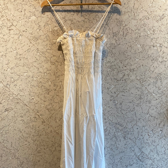 Pre-loved White Ruched Bust Dress