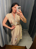 Vintage Cream Floral Motif Dress