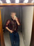 Pre-loved Black Sheer Roses Blouse