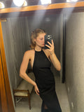 Pre-loved Black Cotton Halter Long Dress