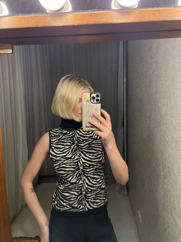 Pre-loved SIMONA Zebra Sleeveless Knit Top