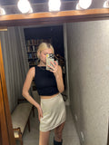 Pre-loved MESHKI Cream Satin Mini Skirt