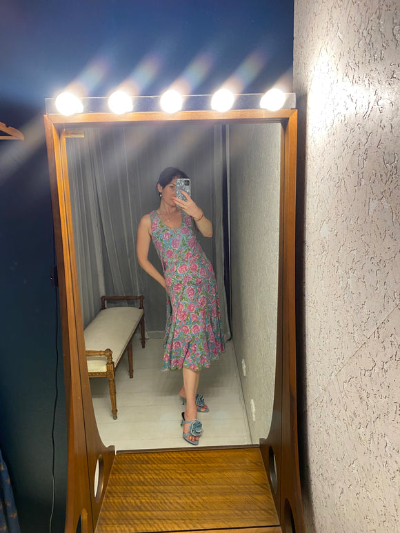Pre-loved Soul Song Indian Cotton Roses Dress