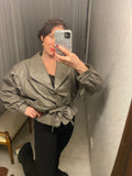 Vintage 80's Grey Italian Leather Jacket