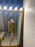 Olive Sequin Party Dress