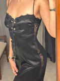 Pre-loved Dazie Black Slip Dress w Lace Detail