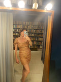 Pre-loved LOVER Rose Gold Off-Shoulder Sequin Dress
