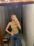 Vintage Velocity Gold Sparkle Lycra Top