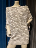 maje Cream Metallic Gold Knit Jumper Dress
