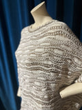 maje Cream Metallic Gold Knit Jumper Dress
