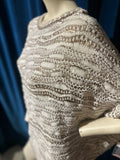 maje Cream Metallic Gold Knit Jumper Dress