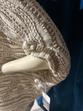 maje Cream Metallic Gold Knit Jumper Dress